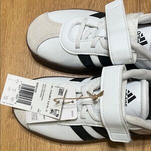 Adidas Kids' White and Black Velcro Sneakers